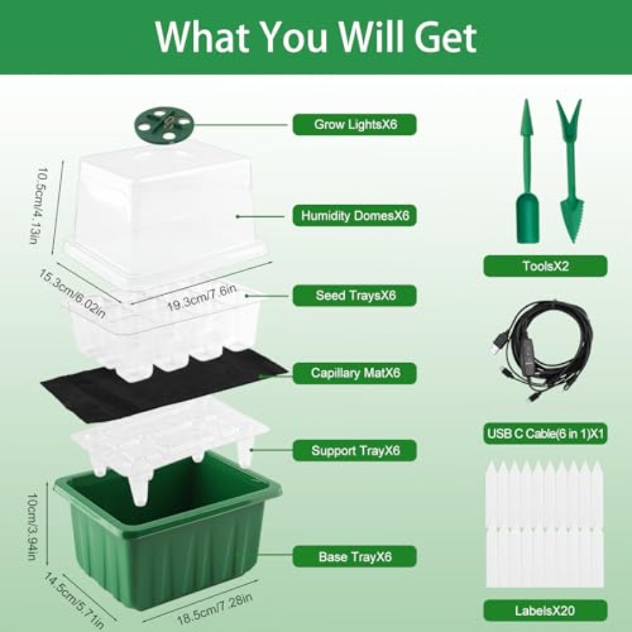 Bandeja de germinación con luz - Humidity Dome Kit reseña y precio