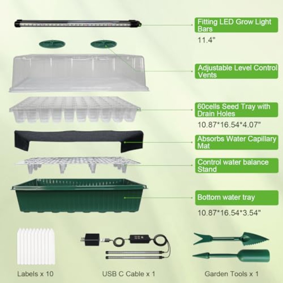 Bandeja de Germinación con Luz - Humidity Dome Kit reseña y precio